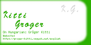 kitti groger business card
